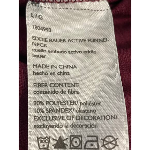 Eddie Bauer  maroon Active Funnel neck (athleisure) top LG - Picture 4 of 9